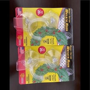 2 suction Wreath hangers for glass doors or windows